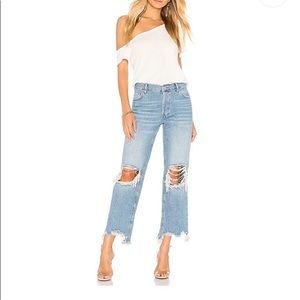 We the Free Maggie Mid Rise Straight Leg Distressed Jeans Size 26